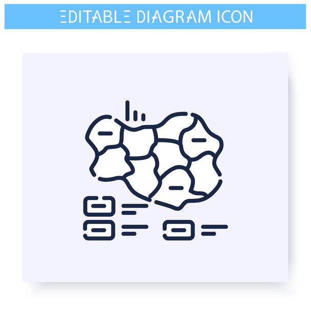 Cartogram line icon. Editable illustration - Vector, Image