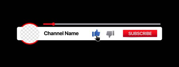 Lower Third. Social Media Broadcast Banner With Subscribe Button - Vector, Image