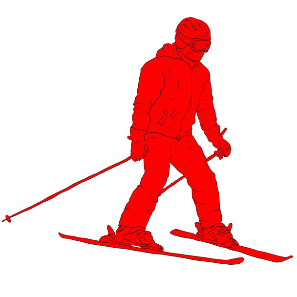 Bocetos siluetas snowboarders sobre fondo blanco ilustración. - Vector, imagen
