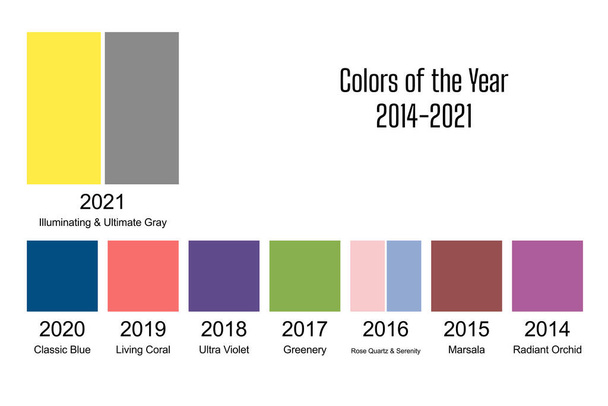 iluminante y último año de color gris. Paletas con colores de moda - Foto, imagen