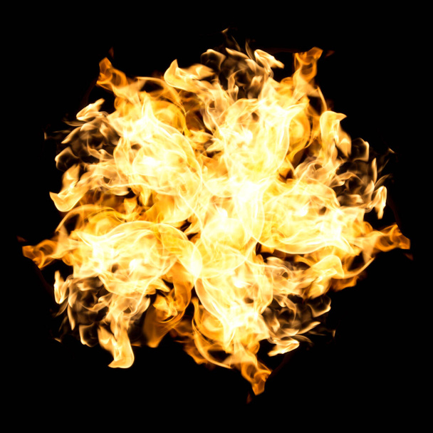 Abstrakte Feuerflammen auf schwarzem Hintergrund - Foto, Bild