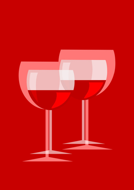 Dos copas de vino       - Vector, imagen