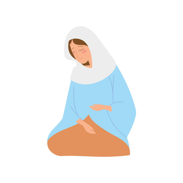Natividad Santa María rezando icono de diseño sobre fondo blanco - Vector, imagen