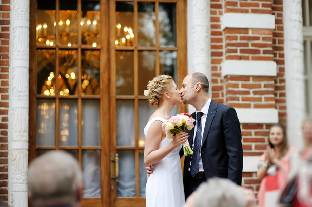 Just married couple kissing - Photo, image
