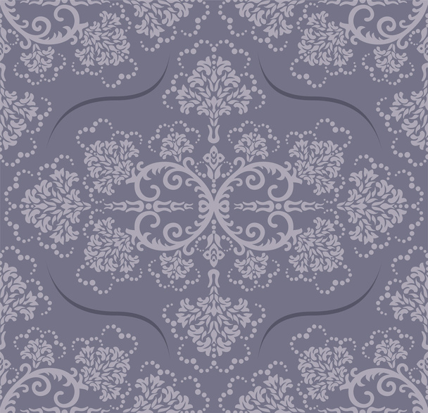 Seamless luxury grey floral wallpaper - Vector, Image
