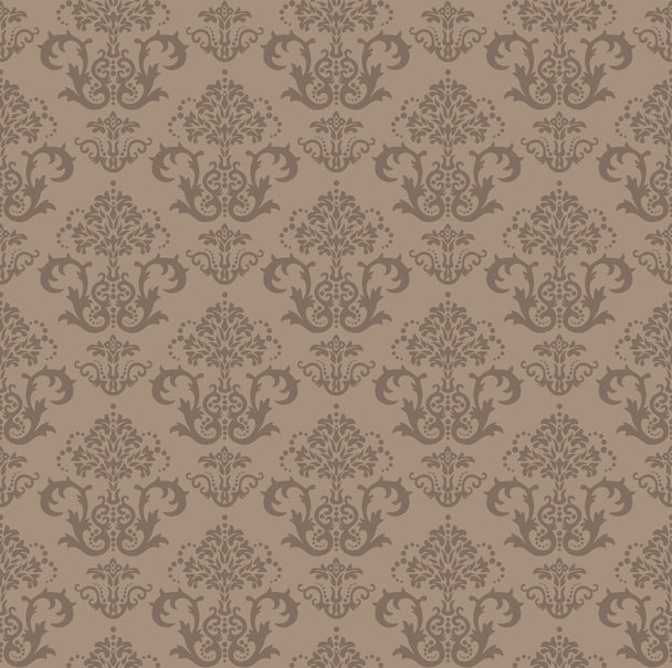 Seamless brown floral wallpaper - Vector, Image