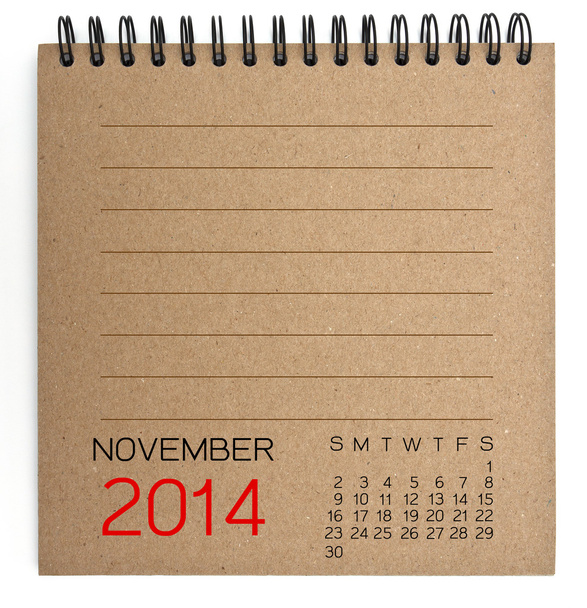 2014 カレンダー ブラウン テクスチャ紙 - 写真・画像