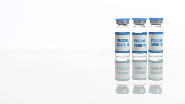 Vials of coronavirus vaccine isolated on white - Фото, изображение