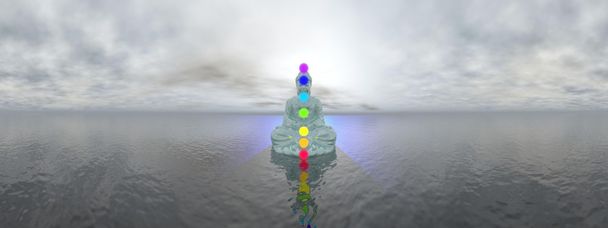 Chakras sinisellä auringonlaskulla - 3D-renderöinti
 - Valokuva, kuva