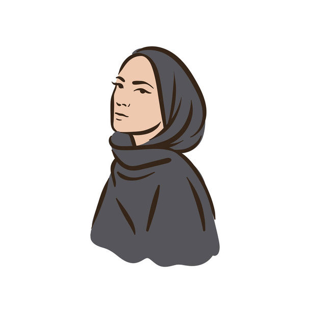 Арабская мусульманка в хиджабе и абайе - Вектор,изображение