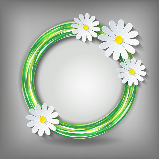 Eco background with 3d chamomile - Vector, afbeelding