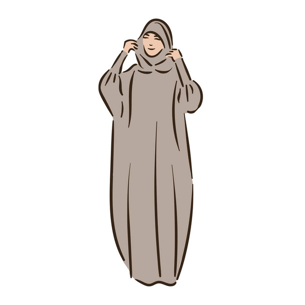 Muszlim arab iszlám nő hidzsáb divat - Vektor, kép