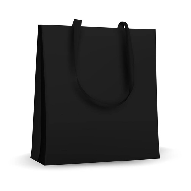 Pamuk çanta modeli, alışveriş modeli için tekstil çantası. Vektör illüstrasyonu beyaz arkaplanda izole edildi. - Vektör, Görsel
