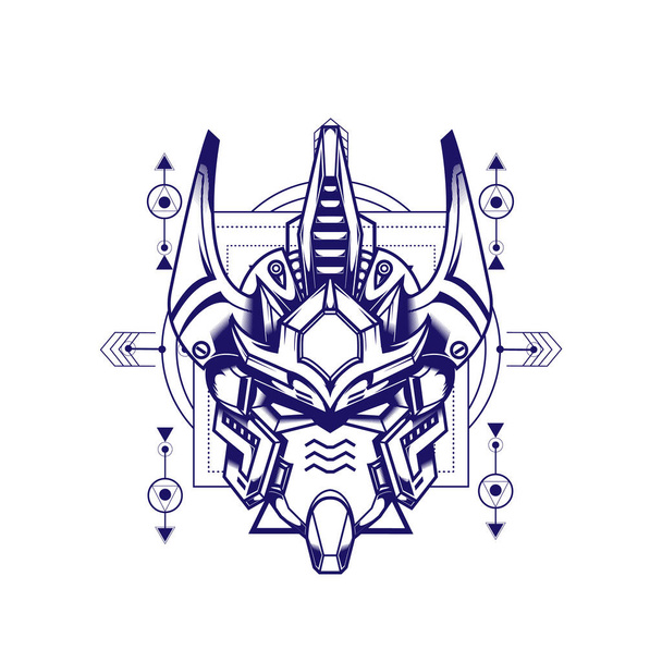 Atlantian Gundam with sacred geometry and white color - ベクター画像