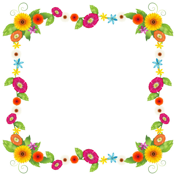 A flowery border design - Vector, Image