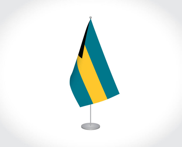 Bandera nacional de vector de tela de Commonwealth of The Bahamas aislada sobre fondo blanco. - Vector, imagen