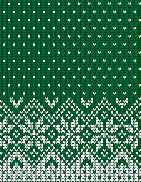 Knitted Christmas and New Year pattern. Wool Knitting Sweater Design. Wallpaper wrapping paper textile print. - Vector, Image