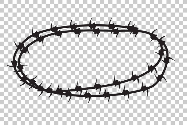 Frame - Barbed Wire - Oval 02 01B - Vector, Image