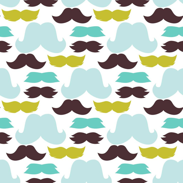 Mustaches seamless pattern vector illustration. Male facial bread fashion barber silhouette. - Διάνυσμα, εικόνα