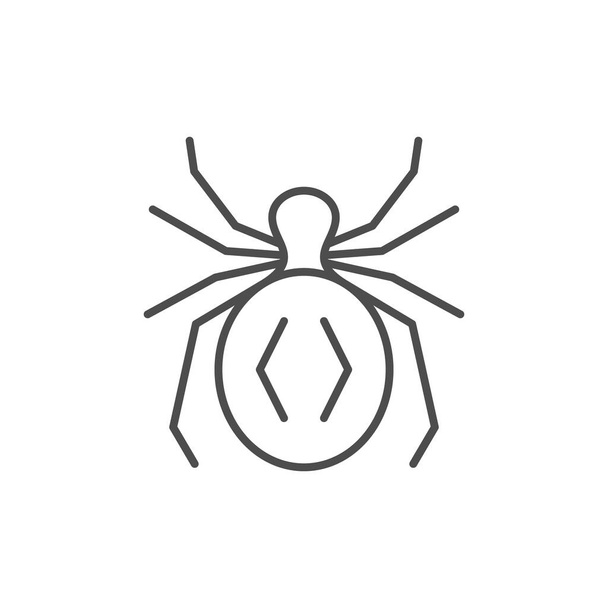 Spider line outline icon or insect concept - Vector, Image