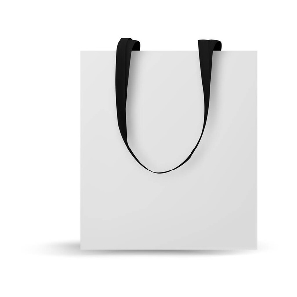 Katoen tas model, Textiel draagtas voor het winkelen model. Vector illustratie geïsoleerd op witte achtergrond. - Vector, afbeelding