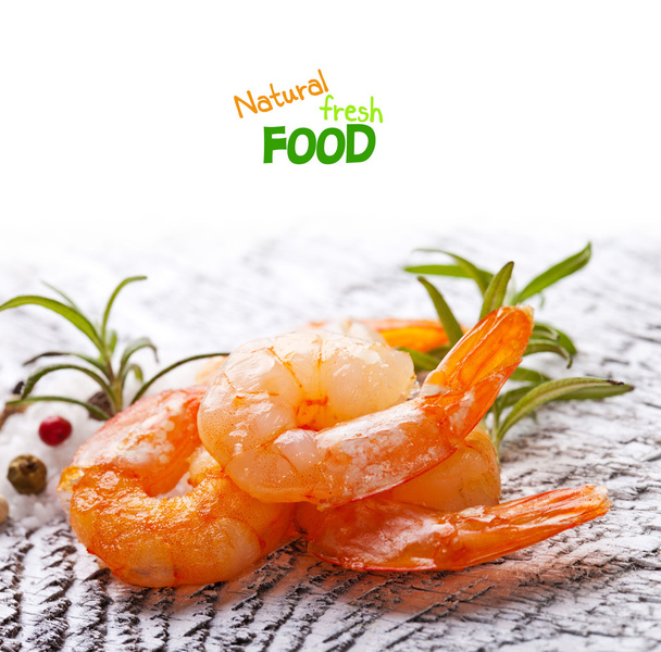Shrimps with rosemary - Photo, Image