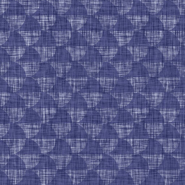 Textura geométrica índigo sin costuras. Azul marino tejido geo forma algodón teñido efecto fondo. Batik repetición japonesa resistir patrón motivo abstracto. Fusión asiática por todo el tejido borroso impresión de tela. - Foto, Imagen