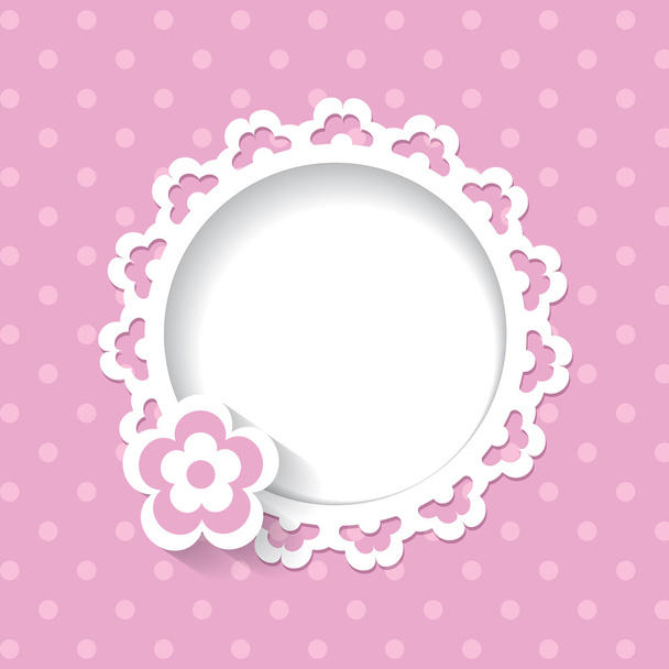 Pink background with a lacy frame - Vector, Image