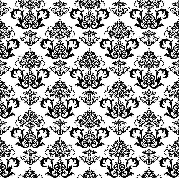 Naadloze zwart-wit bloemenbehang - Vector, afbeelding