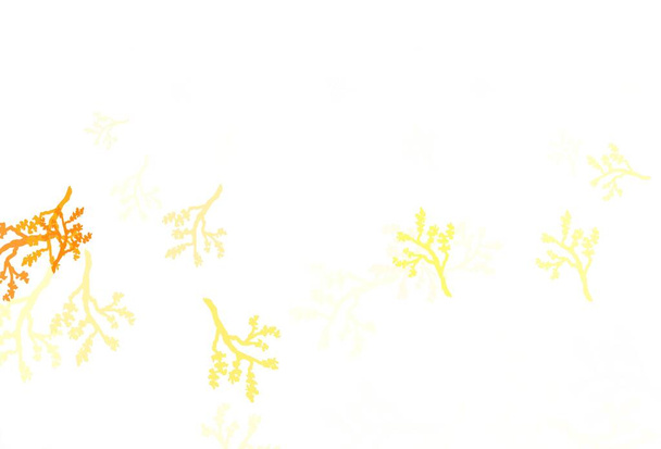 Ελαφρύ πορτοκαλί διάνυσμα αφηρημένο σχέδιο με sakura. Ολοκαίνουρια έγχρωμη απεικόνιση με φύλλα και κλαδιά. Ολοκαίνουργιο σχέδιο για την επιχείρησή σας. - Διάνυσμα, εικόνα