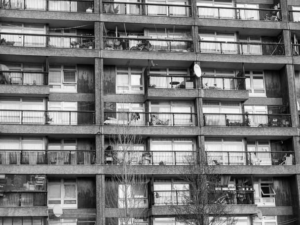Black and white Trellick Tower in London - Photo, Image