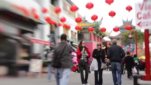 chinesisches neues jahr in chinatown in los angeles - Filmmaterial, Video