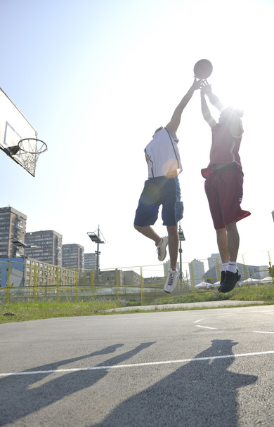 Streetball game at early morning - Foto, imagen