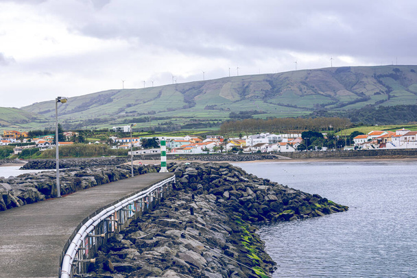 Vista sulla città di Praia da Vitoria. Isola di Terceira. Azzorre, Portogallo - Foto, immagini