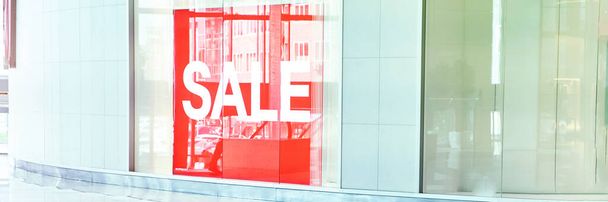 Sale red sign at mall. Discount concept - 写真・画像