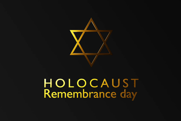 Dia internacional da lembrança do holocausto, estrela de David no fundo escuro - Foto, Imagem