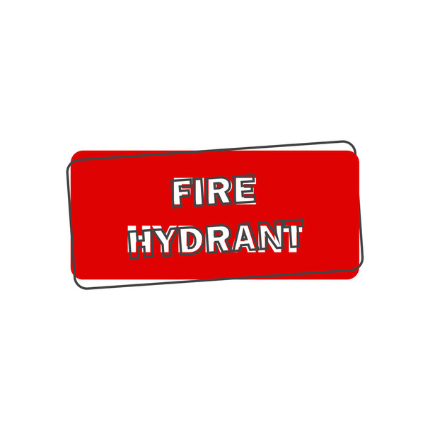 Fuego hidrante rojo inscripción vector icono estilo de dibujos animados sobre fondo blanco aislado. Capas agrupadas para facilitar la edición de ilustraciones. Para su diseño. - Vector, Imagen