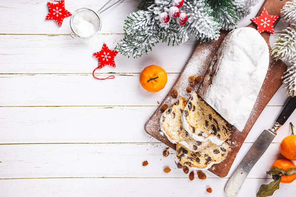 Traditional Christmas Stollen. - Photo, Image