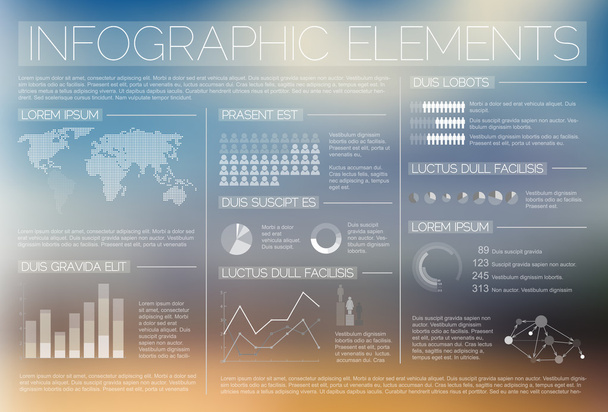 transparenter Vektorsatz von Infografik-Elementen - Vektor, Bild