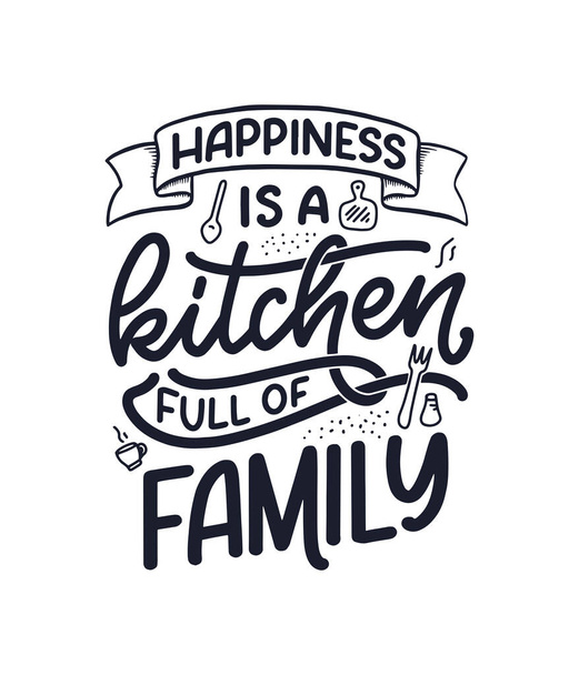 Hand drawn lettering quote in modern calligraphy style about family. Slogan for print and poster design. Vector illustration - Vektor, obrázek