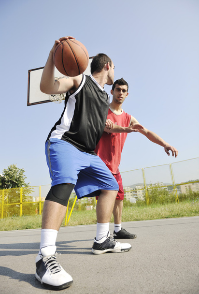 Streetball game at early morning - Foto, Imagen