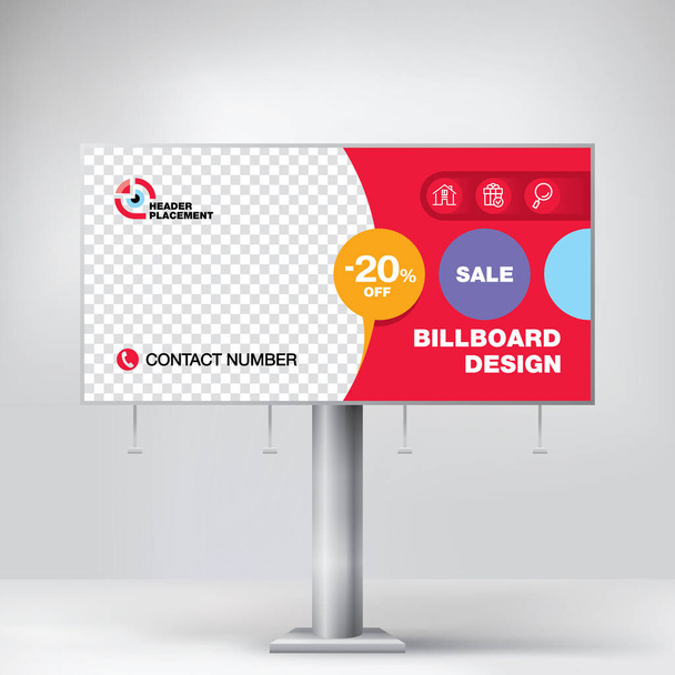 Stylový design billboardu, kreativní koncept pro umístění fotografií a textu - Vektor, obrázek