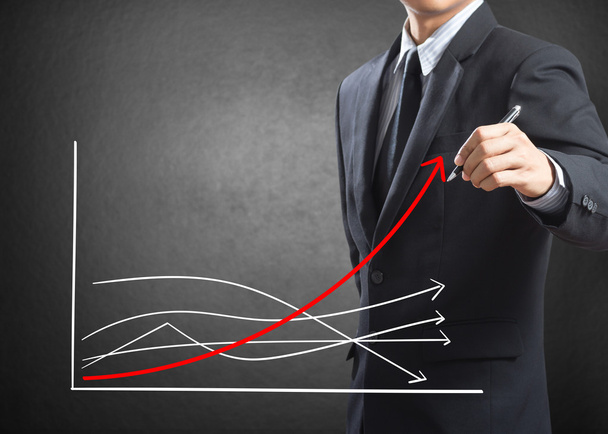 Business man drawing growth chart, Difference concept - Photo, Image