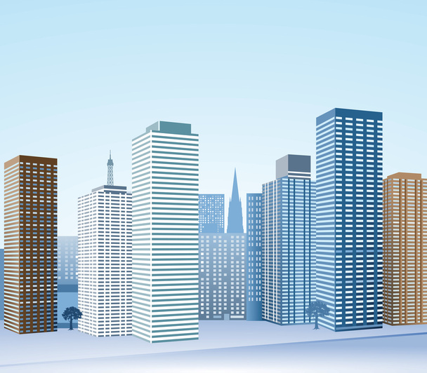 Big city with skyscrapers - Vector, Image