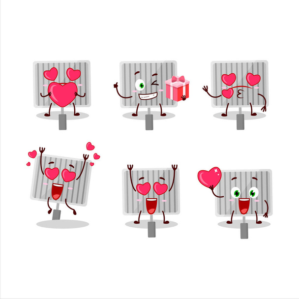 Grill gate cartoon character with love cute emoticon. Vector illustration - Вектор,изображение