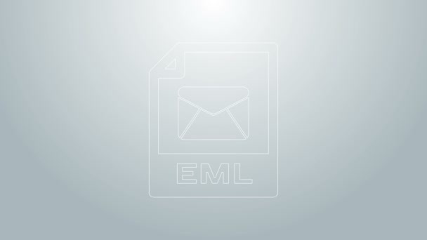 Kék vonal EML fájl dokumentum. Letöltés eml gomb ikon elszigetelt szürke háttér. EML fájl szimbólum. 4K Videó mozgás grafikus animáció - Felvétel, videó