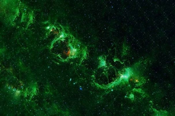 Green galaxy in deep space. Elements of this image were furnished by NASA. High quality photo - Photo, Image
