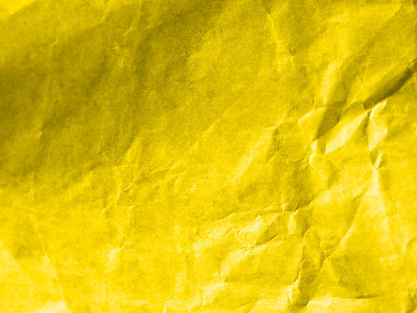 Sarı buruşmuş kağıt kaplama. Moda renkleri 2021 sunumu. Yüksek kalite fotoğraf - Fotoğraf, Görsel