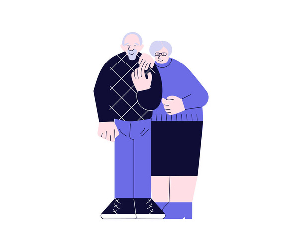 Elderly couple people standing together - Wektor, obraz