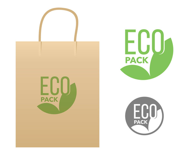Karton konteynır için Eko paket logosu - Vektör, Görsel